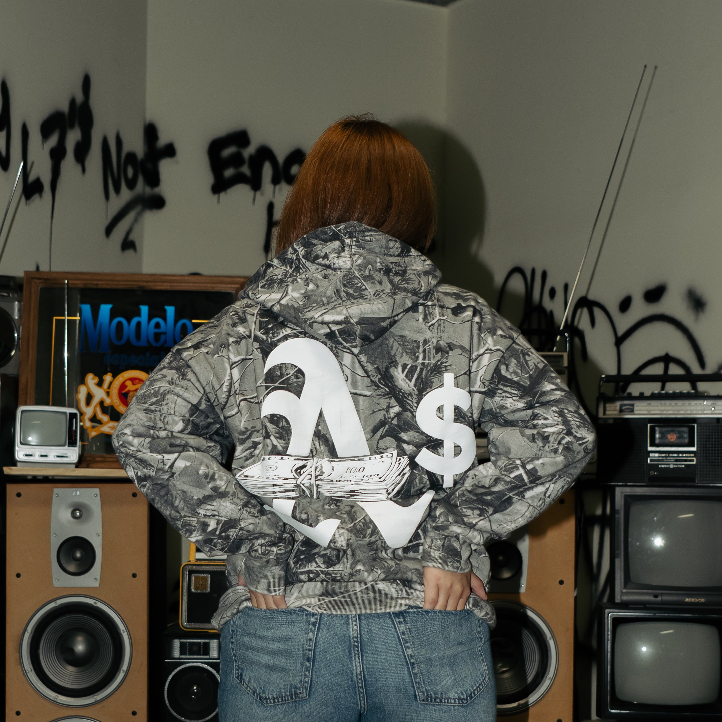 Camo Anti Square Hoodie Gray